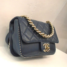 Load image into Gallery viewer, Chanel Vintage Blue Caviar 2-Way