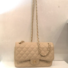 Load image into Gallery viewer, Chanel Vintage Cream Caviar Double Flap 30