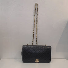 Load image into Gallery viewer, Chanel Vintage Navy Lambskin Full Flap