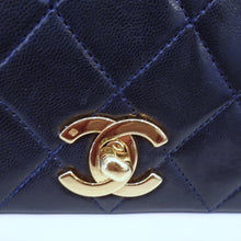 Load image into Gallery viewer, Chanel Vintage Navy Lambskin Full Flap