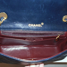 Load image into Gallery viewer, Chanel Vintage Navy Lambskin Full Flap