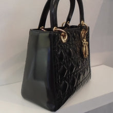 Load image into Gallery viewer, Dior Patent Leather Medium Lady Dior Bag With Strap