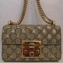 Load image into Gallery viewer, Gucci Vintage Guccissima Small Gold Bee Padlock 2 Way Bag