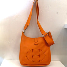 Load image into Gallery viewer, Hermes Vintage Orange Clemence Leather Evelyn PM