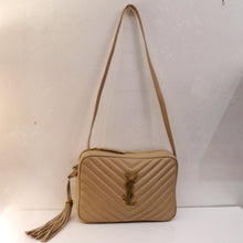 Load image into Gallery viewer, YSL Taupe Lou Medium Crossbody Chevron Camera Bag