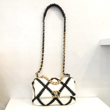 Load image into Gallery viewer, Chanel Vintage 19 Two Tone Cotton &amp; Leather Bag
