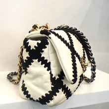 Load image into Gallery viewer, Chanel Vintage 19 Two Tone Cotton &amp; Leather Bag
