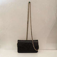 Load image into Gallery viewer, Chanel Vintage Black Caviar Leather Half Moon WOC
