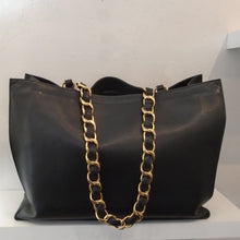 Load image into Gallery viewer, Chanel Vintage Black Lambskin Leather Tote

