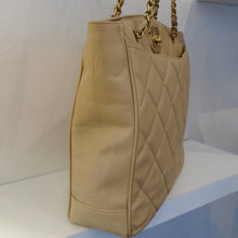 Load image into Gallery viewer, Chanel Vintage Cream Caviar Turn Lock
