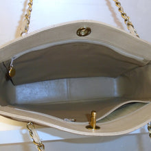 Load image into Gallery viewer, Chanel Vintage Cream Caviar Turn Lock
