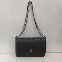 Load image into Gallery viewer, Chanel Vintage Caviar Leather Navy WOC With Silver Hardware
