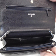 Load image into Gallery viewer, Chanel Vintage Caviar Leather Navy WOC With Silver Hardware
