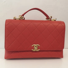 Load image into Gallery viewer, Chanel Vintage Tomato Caviar Leather Top Handle
