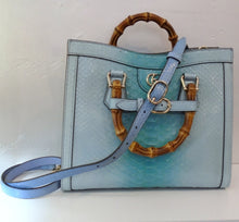 Load image into Gallery viewer, Gucci Vintage Blue Python Diana Bag
