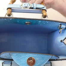 Load image into Gallery viewer, Gucci Vintage Blue Python Diana Bag
