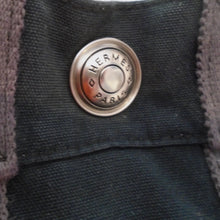 Load image into Gallery viewer, Hermes Vintage Black/Gray Canvas Fourre' Tout PM
