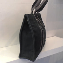 Load image into Gallery viewer, Hermes Vintage Black/Gray Canvas Fourre' Tout PM
