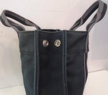 Load image into Gallery viewer, Hermes Vintage Black/Gray Canvas Fourre' Tout PM
