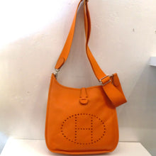 Load image into Gallery viewer, Hermes Vintage Orange Clemence Leather Evelyn PM
