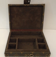 Load image into Gallery viewer, This Louis Vuitton Vintage Boite Jewelry Box has brown interior and six compartments. It has gold hardware which includes the latch.
