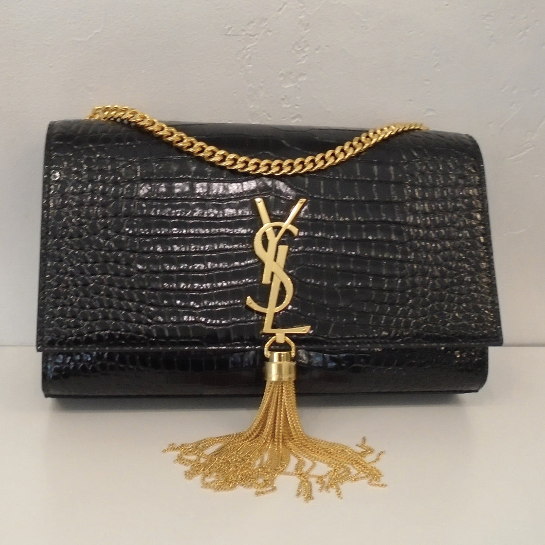 This YSL Crocodile Embossed Leather 