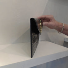 Load image into Gallery viewer, YSL Crocodile Embossed Uptown Clutch
