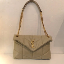 Load image into Gallery viewer, YSL Small Beige Puffer Napa Lambskin/Chevron

