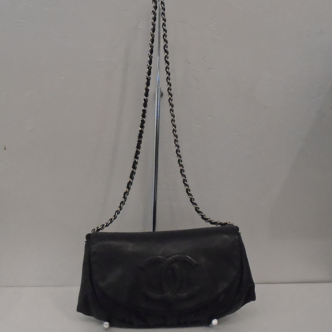 Chanel Vintage Caviar Leather Half Moon