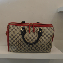 Load image into Gallery viewer, Gucci Vintage Navy &amp; Red Top Handle Boston
