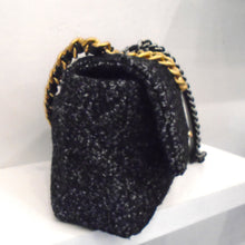 Load image into Gallery viewer, Chanel Vintage Black/Blue Charcoal Boucle
