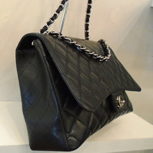 Load image into Gallery viewer, Chanel Vintage  Black Caviar Maxi with Silver Hardware
