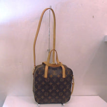 Load image into Gallery viewer, This Louis Vuitton Vintage Monogram Spontini has camel trim and  double handles with a detachable strap. This bag was custom made.  The inside of this bag is white.
